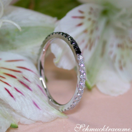 Convertible Black and White Diamond Eternity Ring