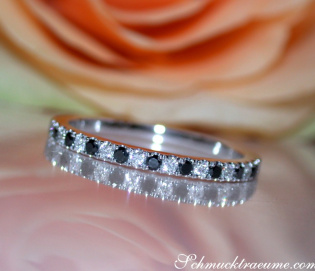 Delicate Black & White Diamond Band