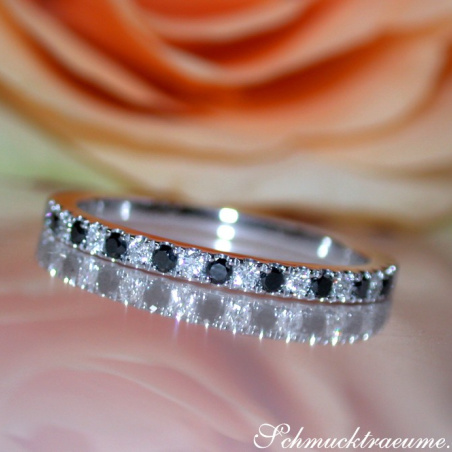 Delicate Black & White Diamond Band