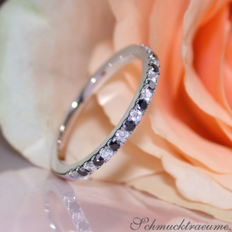 Delicate Black & White Diamond Band