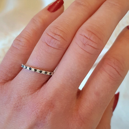 Delicate Black & White Diamond Band