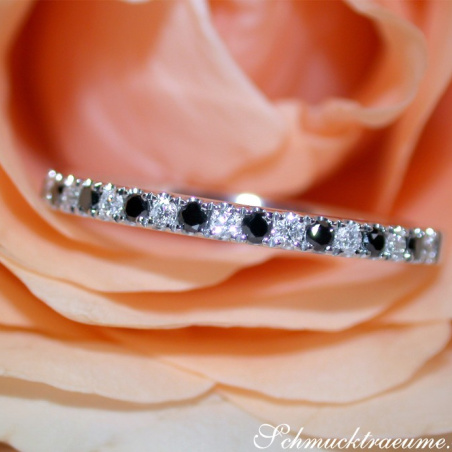 Delicate Black & White Diamond Band