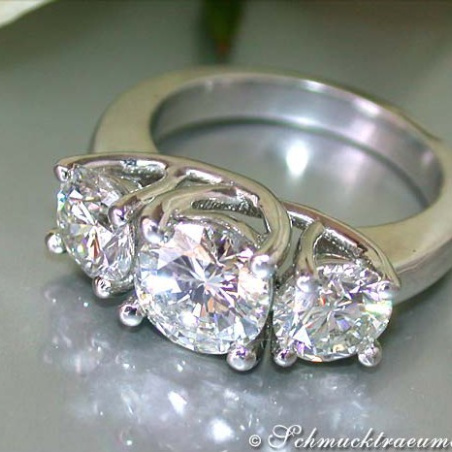 Tremendous Three Solitaire Diamond Ring