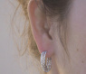 Interesting three row diamond hoop earrings