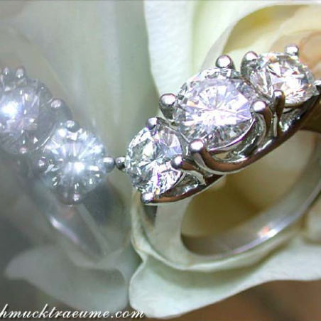 Tremendous Three Solitaire Diamond Ring