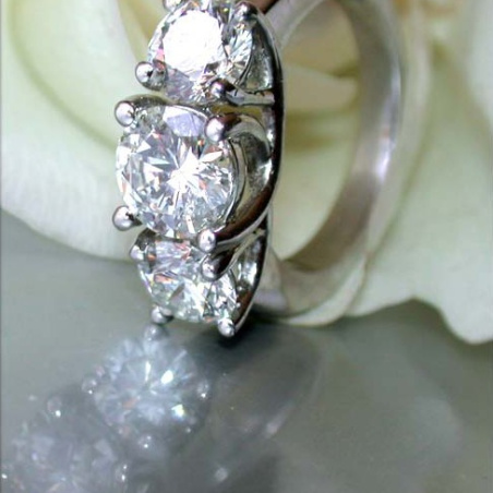 Tremendous Three Solitaire Diamond Ring
