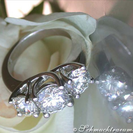 Tremendous Three Solitaire Diamond Ring