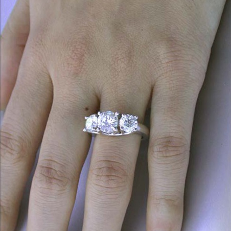 Tremendous Three Solitaire Diamond Ring