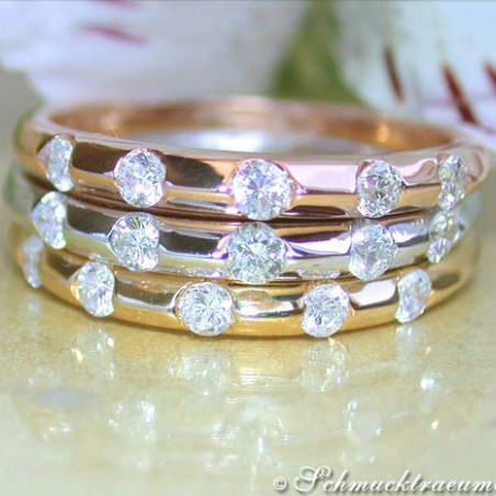 Three exquisite diamonds rings