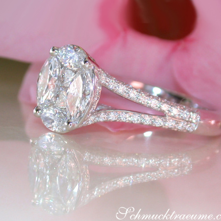 Exquisite "Illusion Design" Diamond Ring