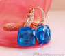 Stately Blue Topaz Diamond Earrings
