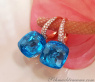 Stately Blue Topaz Diamond Earrings