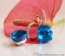 Stately Blue Topaz Diamond Earrings