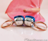 Stately Blue Topaz Diamond Earrings