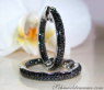 Stately Black Diamond Hoop Earrings