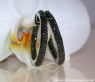 Stately Black Diamond Hoop Earrings