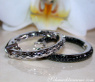 Stately Black Diamond Hoop Earrings