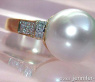Superb Southsea Pearl Ring with Diamond Collar