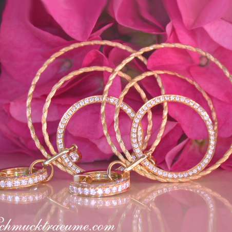 Spectacular Diamond Circle Rope Style Earrings