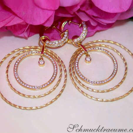 Spectacular Diamond Circle Rope Style Earrings