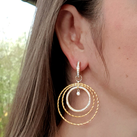 Spectacular Diamond Circle Rope Style Earrings