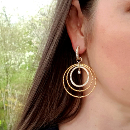 Spectacular Diamond Circle Rope Style Earrings