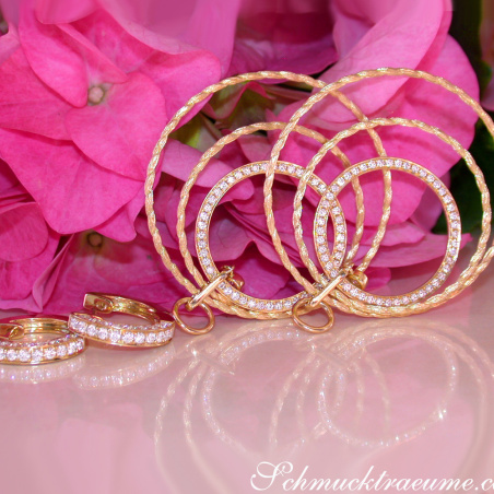 Spectacular Diamond Circle Rope Style Earrings