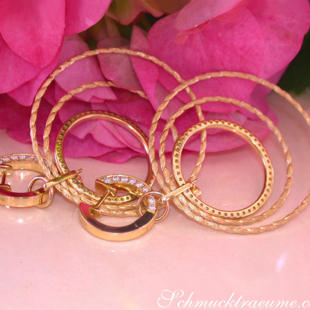Spectacular Diamond Circle Rope Style Earrings