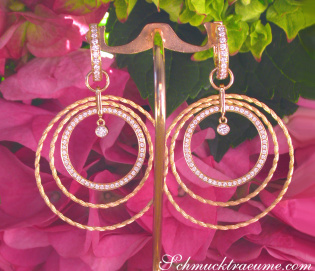 Spectacular Diamond Circle Rope Style Earrings