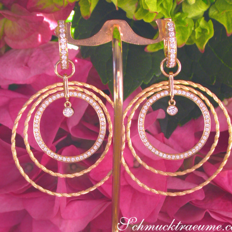 Spectacular Diamond Circle Rope Style Earrings