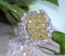 Magnificent Yellow Diamond Ring with White Diamonds