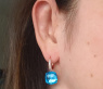 Stately Blue Topaz Diamond Earrings