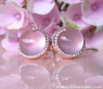 Rosenquarz Ohrstecker mit Diamanten in Roségold