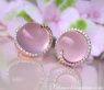 Enchanting Rose Quartz Diamond Stud Earrings