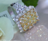 Magnificent Yellow Diamond Ring with White Diamonds