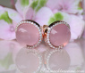 Enchanting Rose Quartz Diamond Stud Earrings