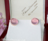 Rosenquarz Ohrstecker mit Diamanten in Roségold