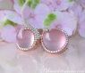Enchanting Rose Quartz Diamond Stud Earrings